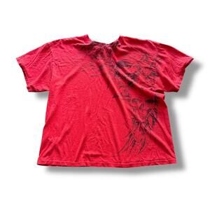 Vintage Thrashed Red MMA Elite Skull Star Tee
